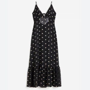 Sheer Chiffon Dress - Black Polka Dot